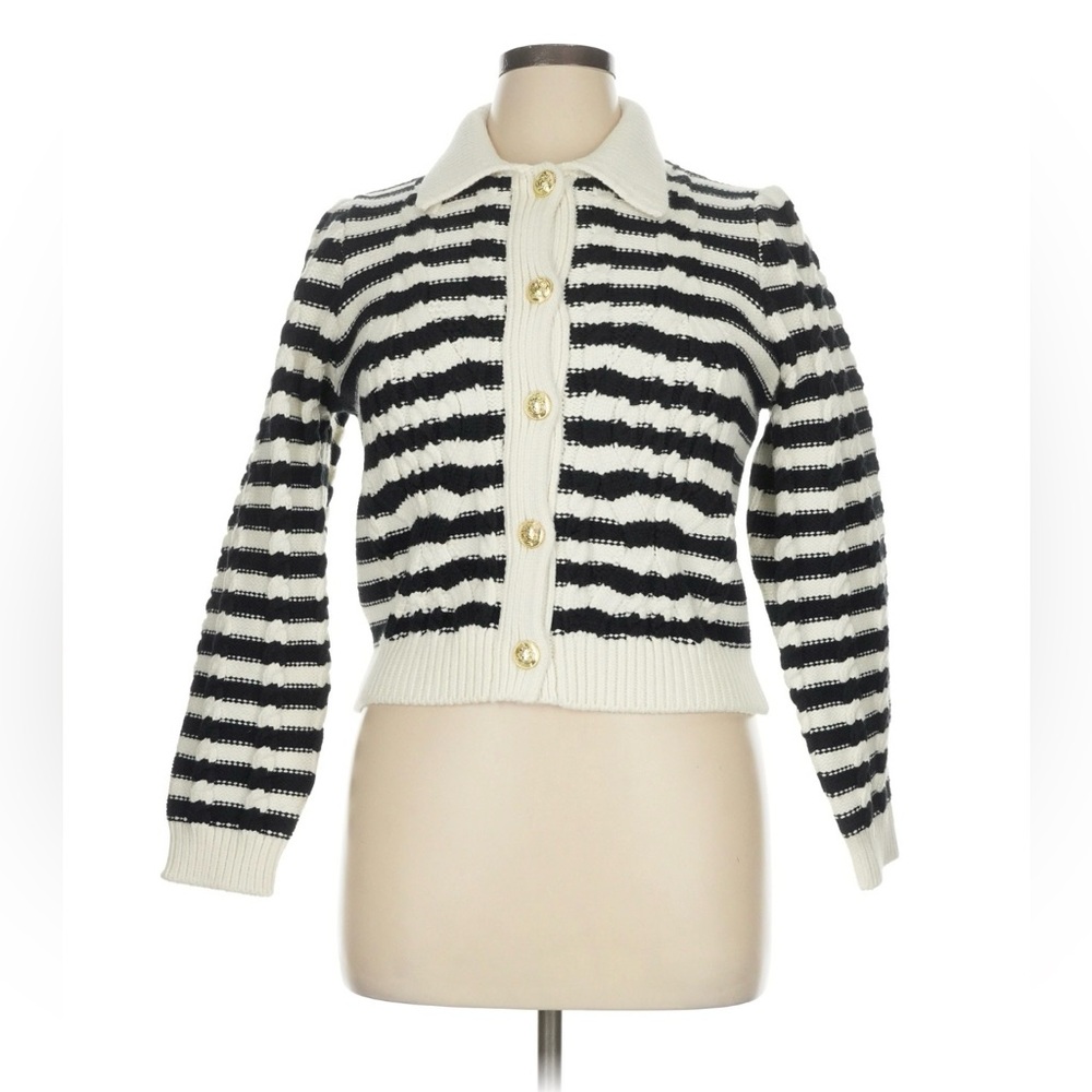 Derek Lam 10 Crosby White and Black Cartigan